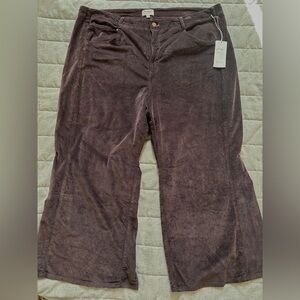 NWT Anthropologie Women's 26W Pilcro High Rise Wide Leg Flare Corduroy Pants